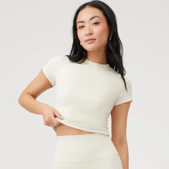 Another Version Second Skin Tee in Bone - Picture 2 of 6